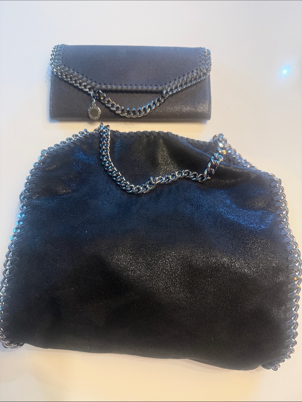 Stella McCartney Black Farabela Wallet and Tote Set